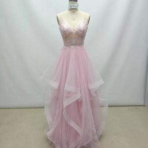 Glitter Cowl Corset A-line Gown