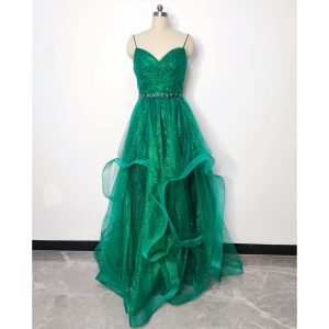 Green Sweetheart Thin Straps Corset