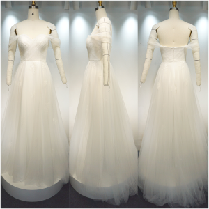 Square Collar Wedding Dress
