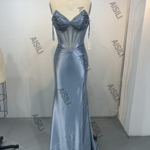 Satin Mermaid Prom Evening Dresses