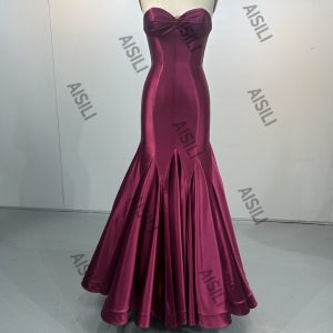Factory Direct Customizable Size Color Strapless Boned Satin dress