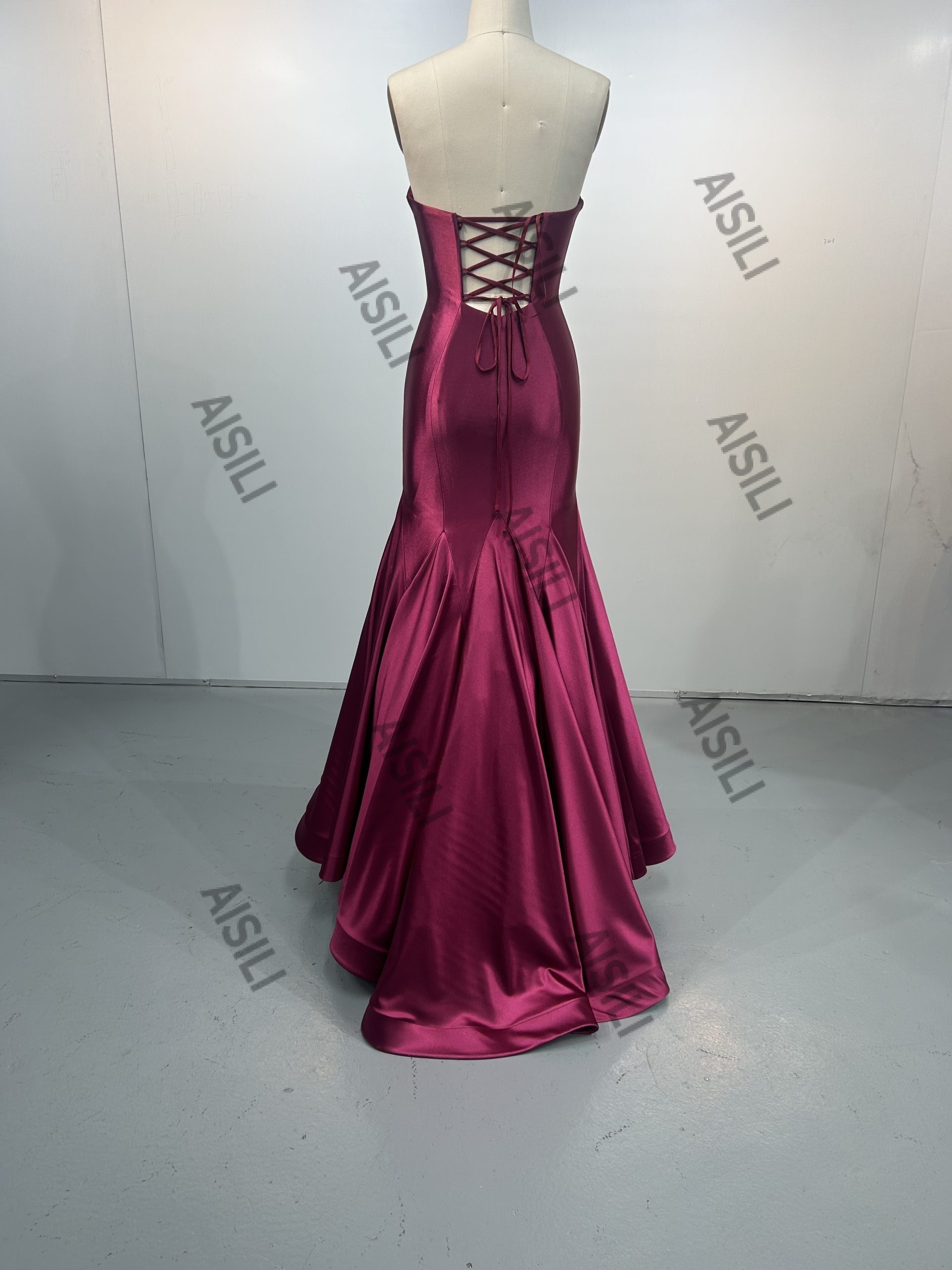 Factory Direct Customizable Size Color Strapless Boned Satin dress - Image 2