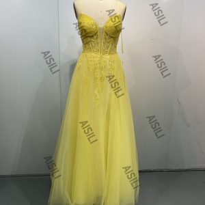 Premium A-Line Dot Crystal Slim Homecoming Dress