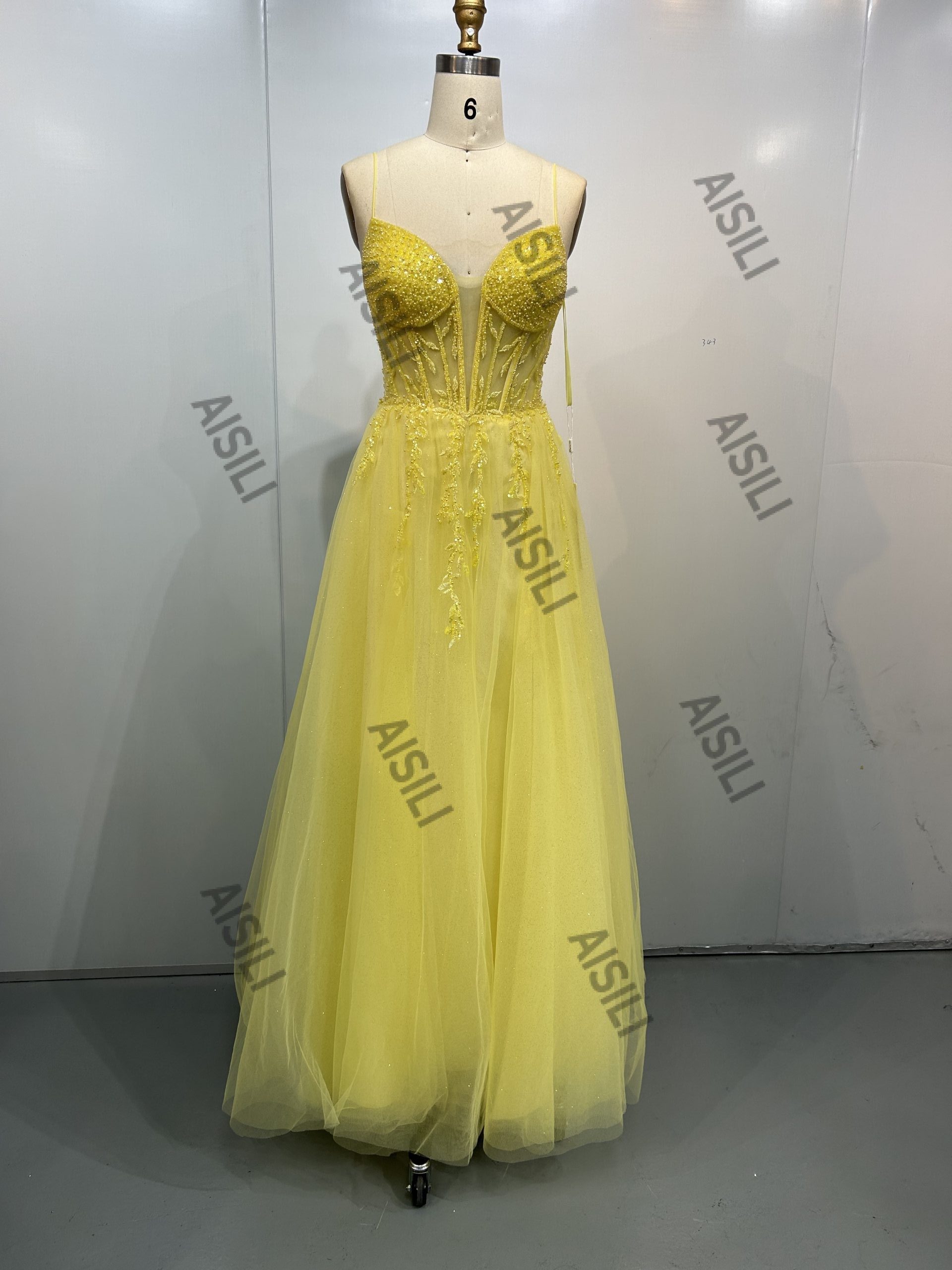Premium A-Line Dot Crystal Slim Homecoming Dress