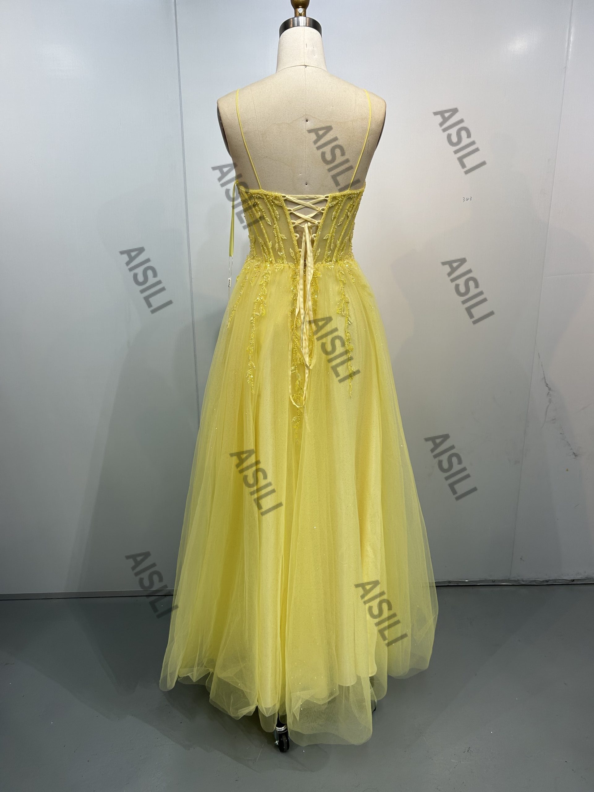 Premium A-Line Dot Crystal Slim Homecoming Dress - Image 2