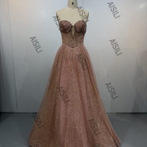 Sweetheart Tulle Prom Dress With Beading